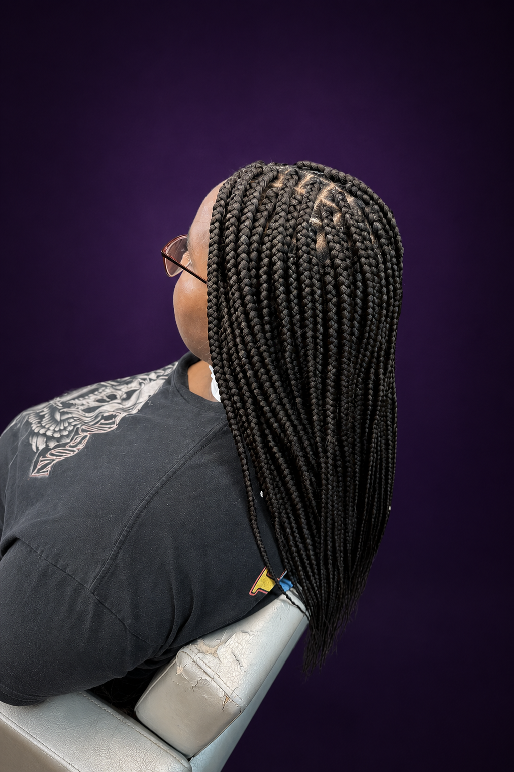 Box braids side view by House of Braids and Nails by Ms GG