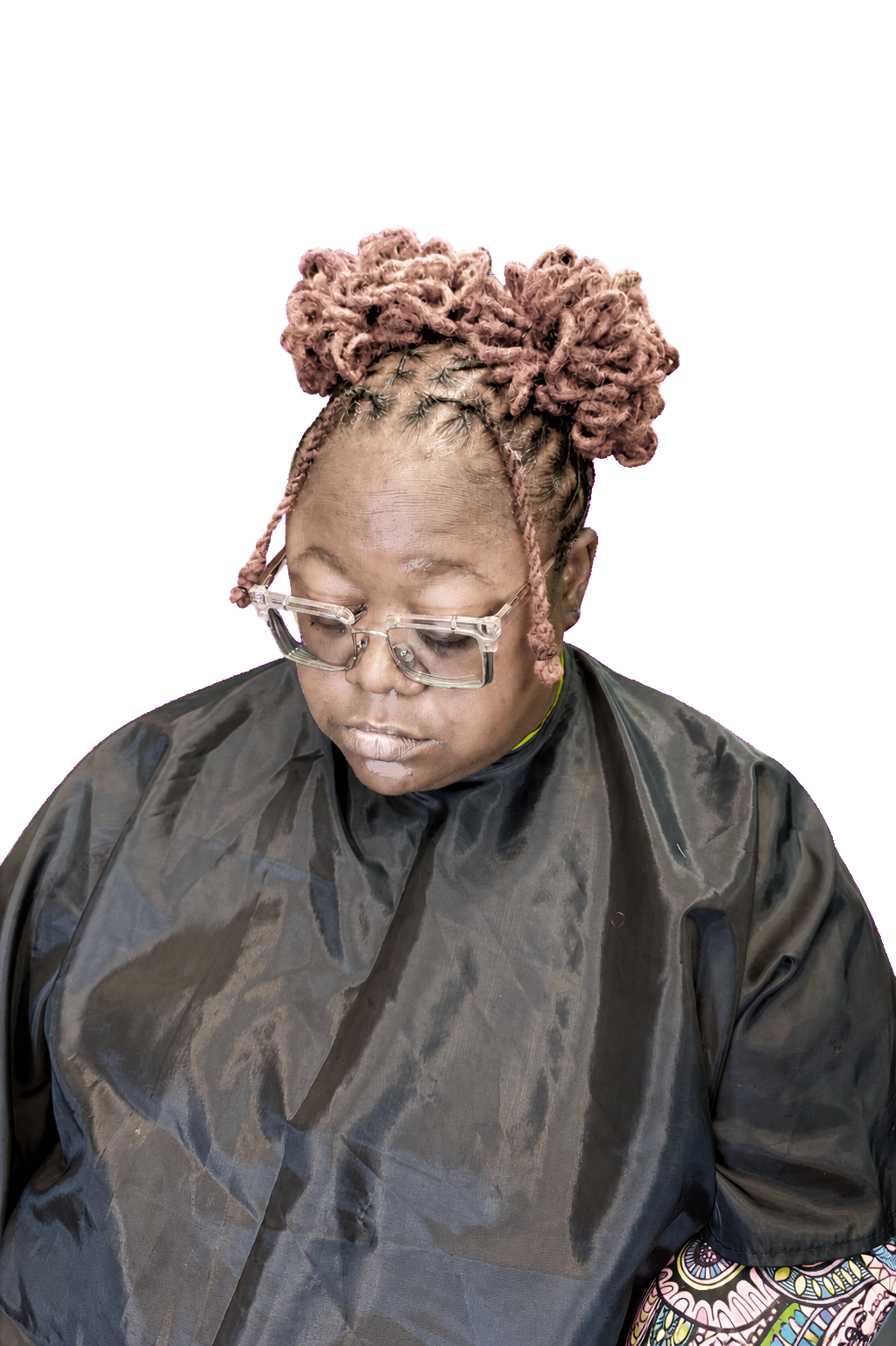 Copper loc updo by House of Braids and Nails by Ms GG